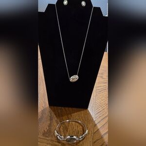 Avon 3-piece Abalone Silver-tone Jewelry Set